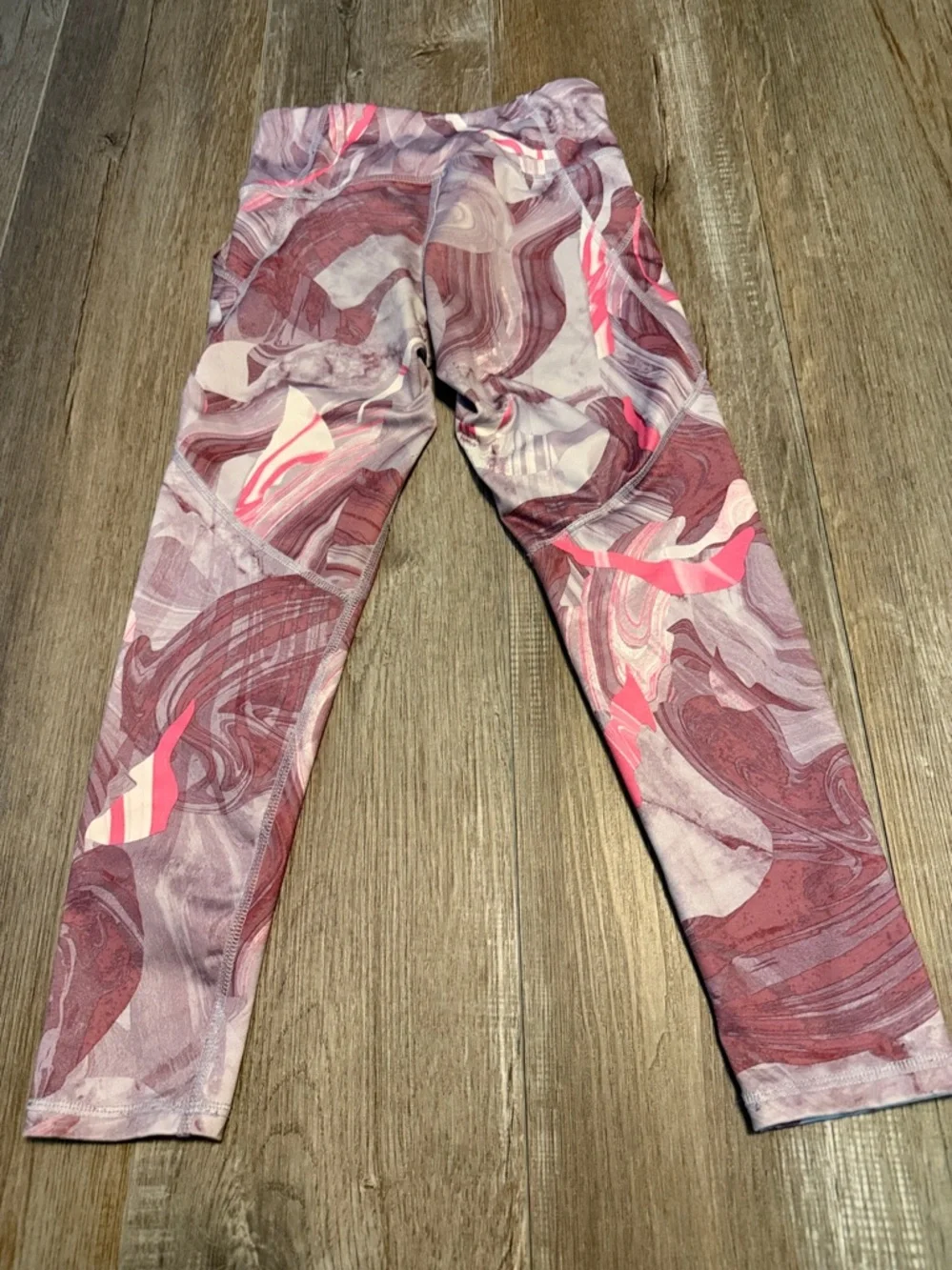 Old Navy Pink Marble-Print Girls' Active Leggings